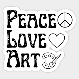 Peace , Love , Art Sticker